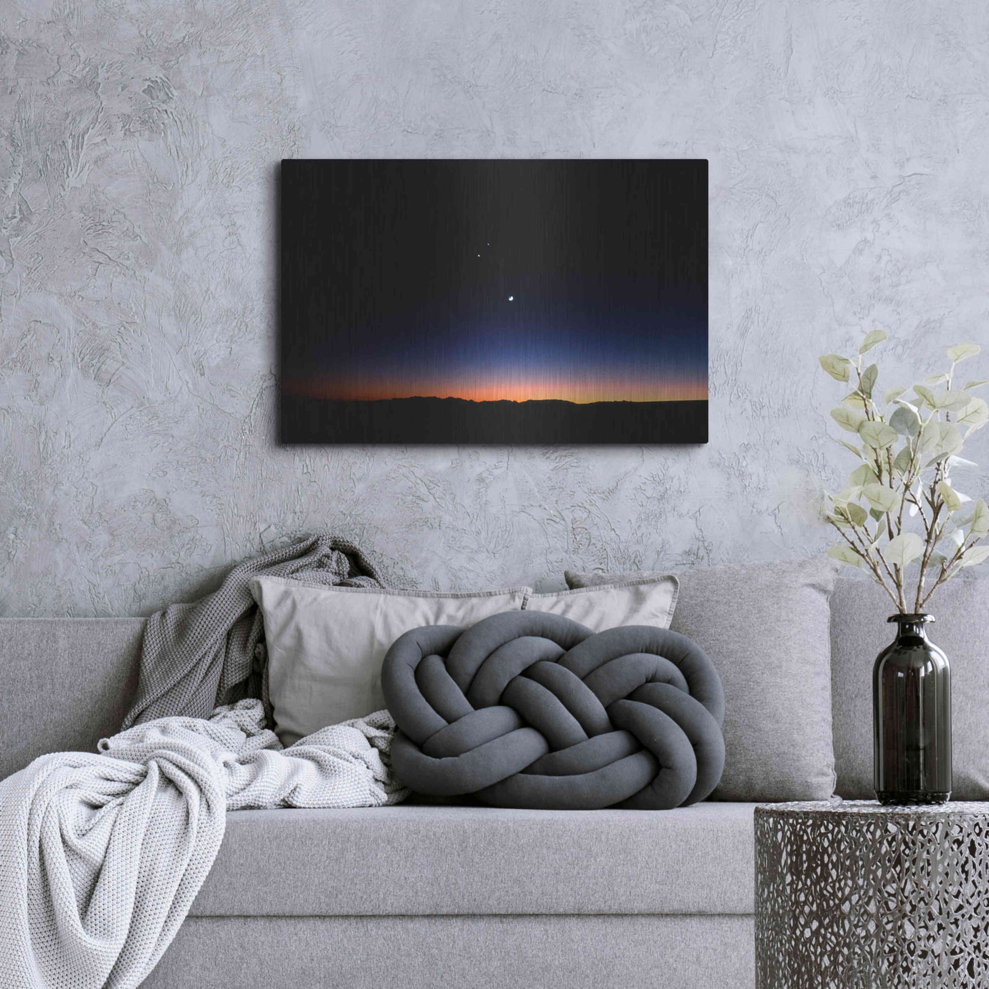 Luxe Metal Art 'Moon Planets' by Thomas Haney, Metal Wall Art,36x24