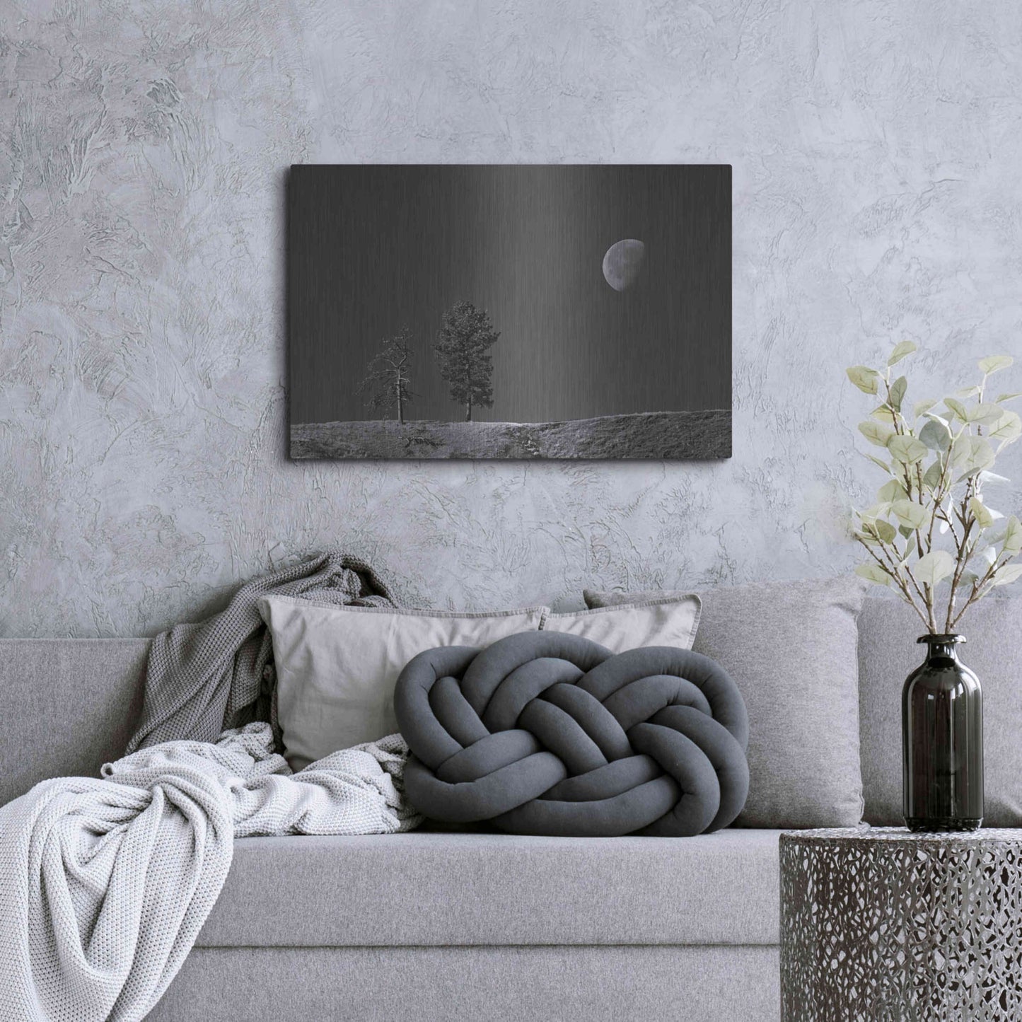 Luxe Metal Art 'Moon Trees Hill' by Thomas Haney, Metal Wall Art,36x24