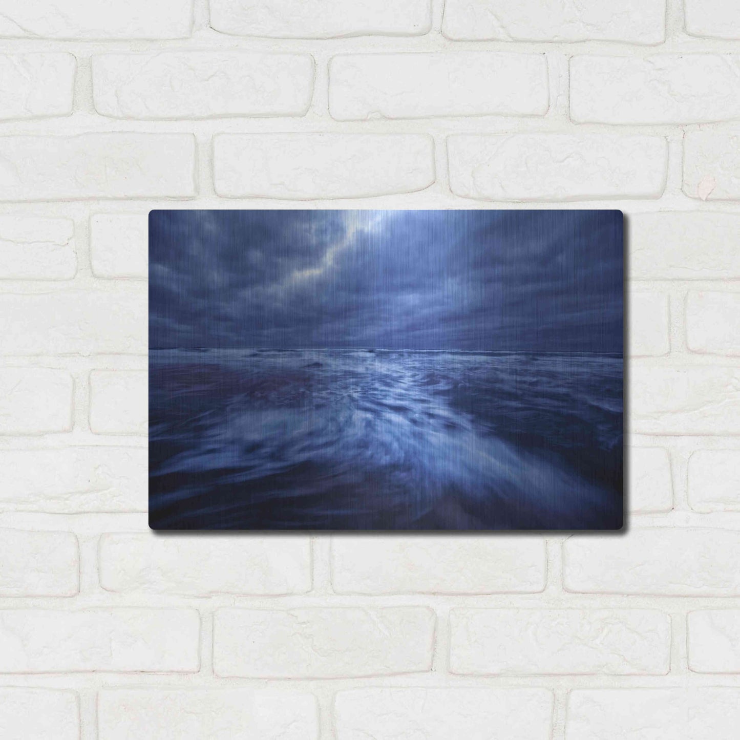 Luxe Metal Art 'Ocean Turmoil' by Thomas Haney, Metal Wall Art,16x12