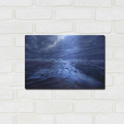 Luxe Metal Art 'Ocean Turmoil' by Thomas Haney, Metal Wall Art,16x12