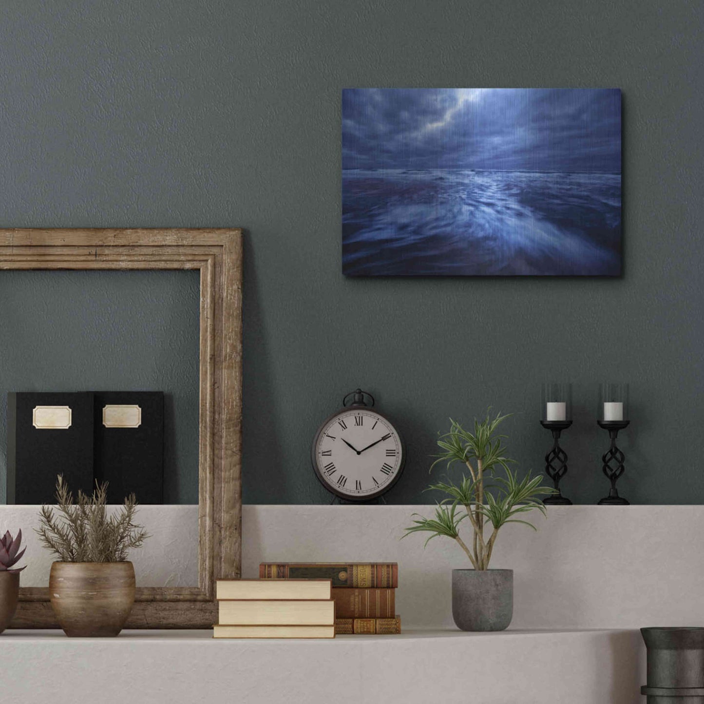 Luxe Metal Art 'Ocean Turmoil' by Thomas Haney, Metal Wall Art,16x12