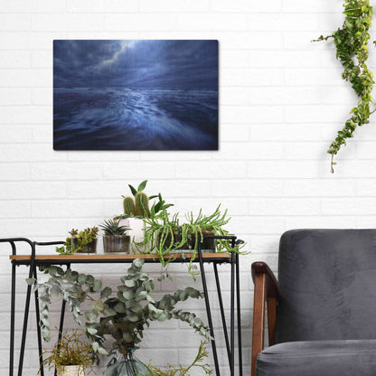 Luxe Metal Art 'Ocean Turmoil' by Thomas Haney, Metal Wall Art,16x12