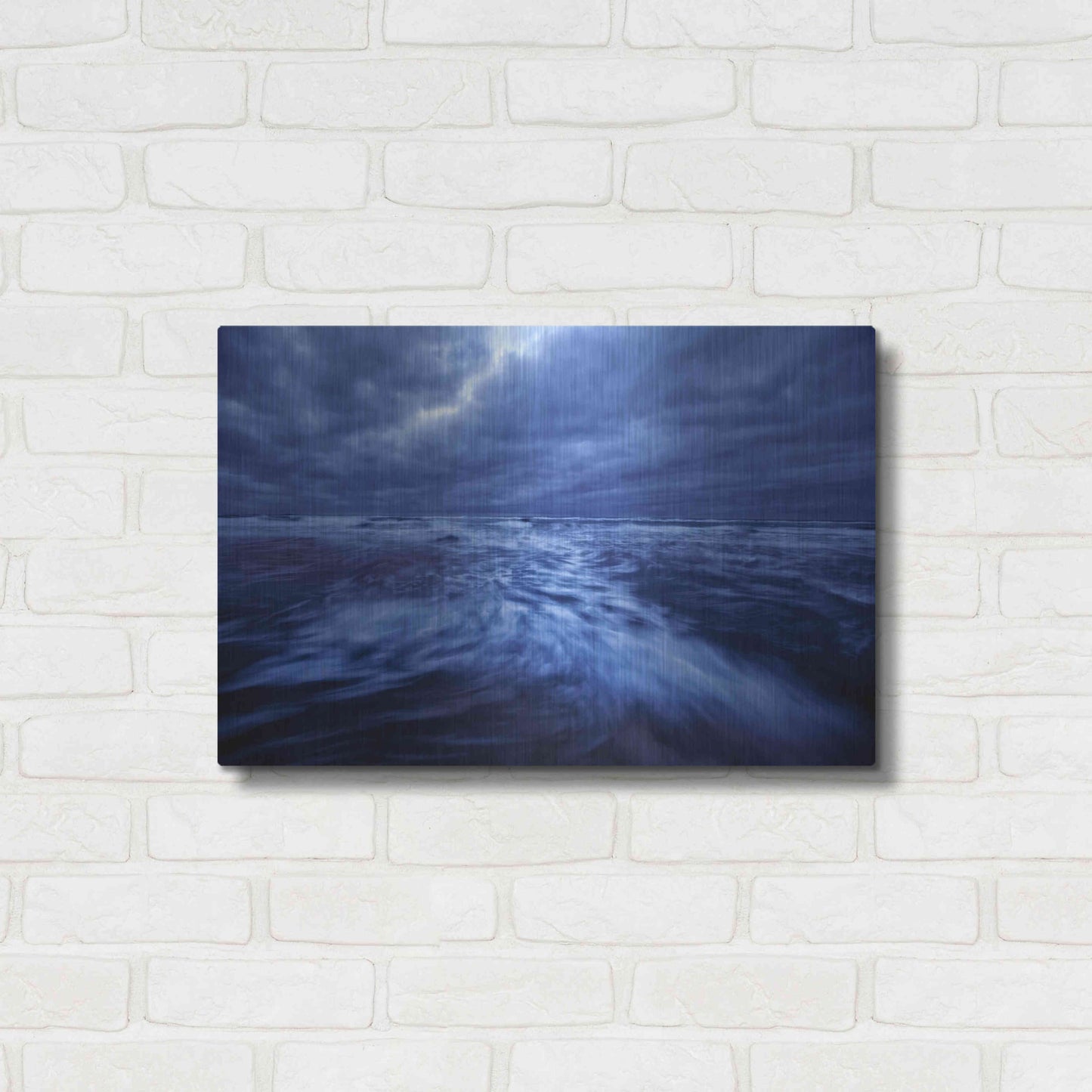 Luxe Metal Art 'Ocean Turmoil' by Thomas Haney, Metal Wall Art,24x16