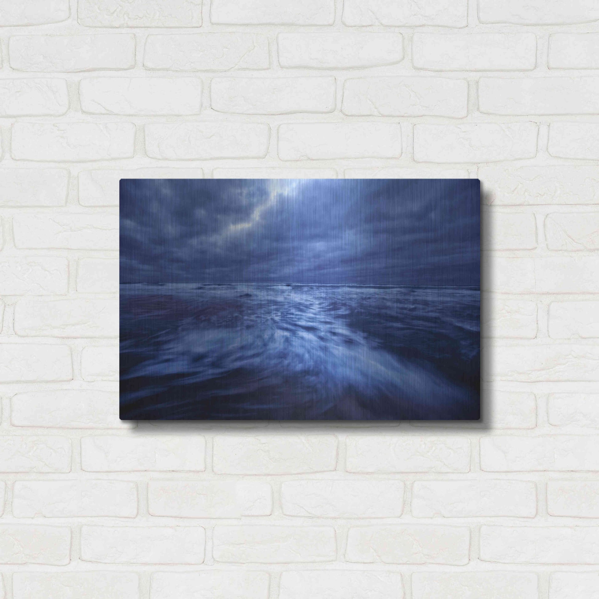 Luxe Metal Art 'Ocean Turmoil' by Thomas Haney, Metal Wall Art,24x16