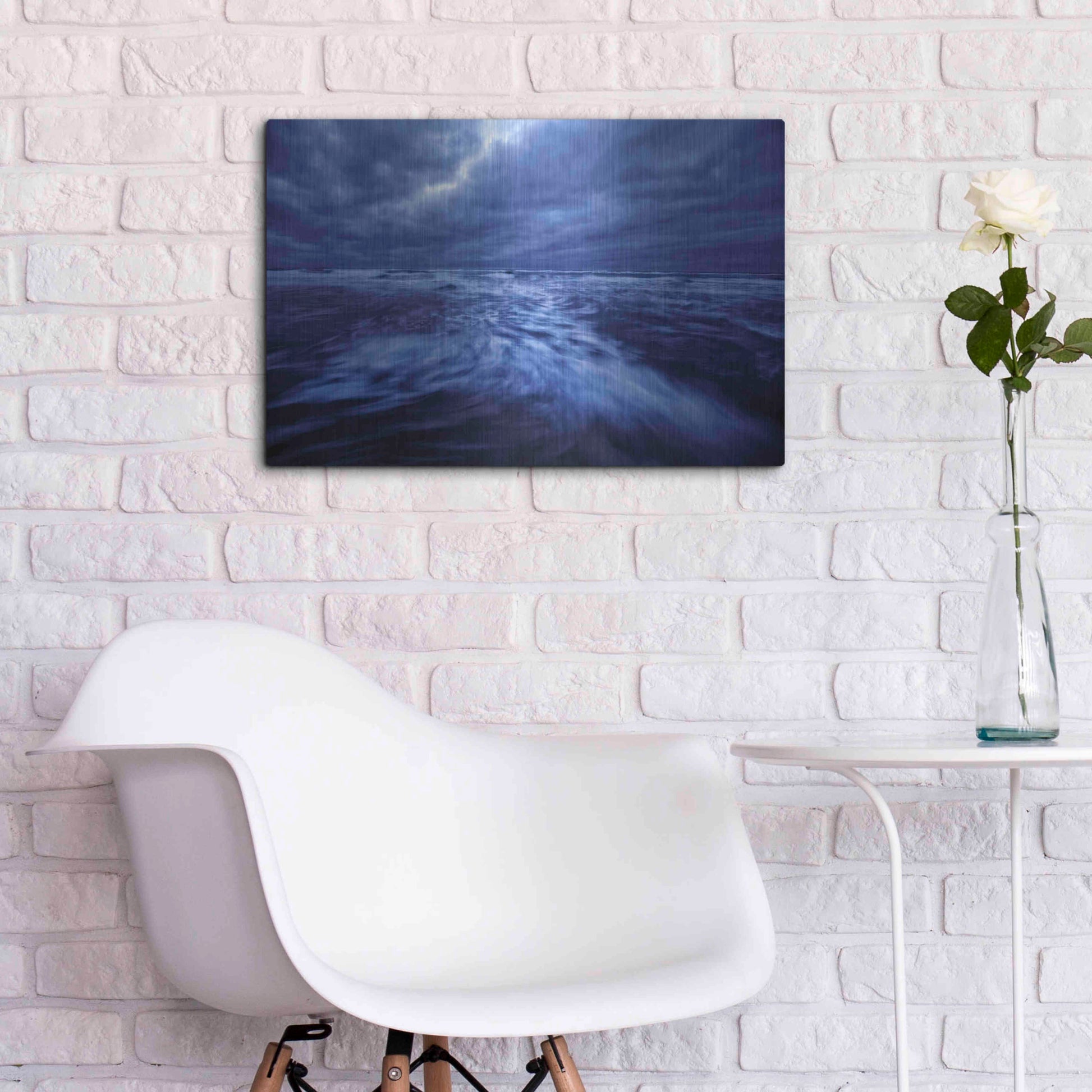 Luxe Metal Art 'Ocean Turmoil' by Thomas Haney, Metal Wall Art,24x16