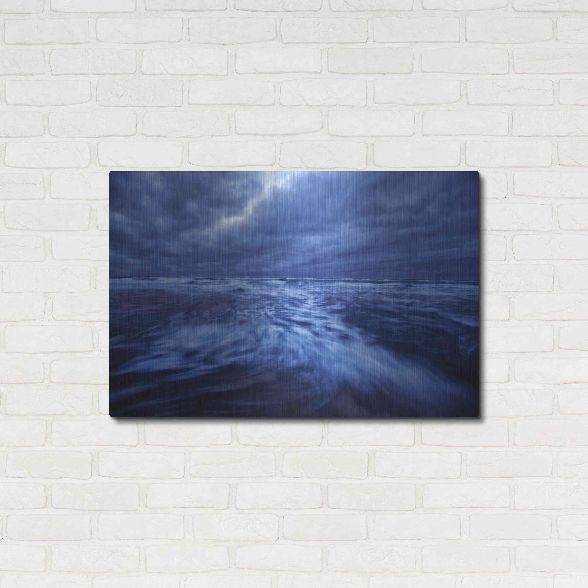 Luxe Metal Art 'Ocean Turmoil' by Thomas Haney, Metal Wall Art,36x24