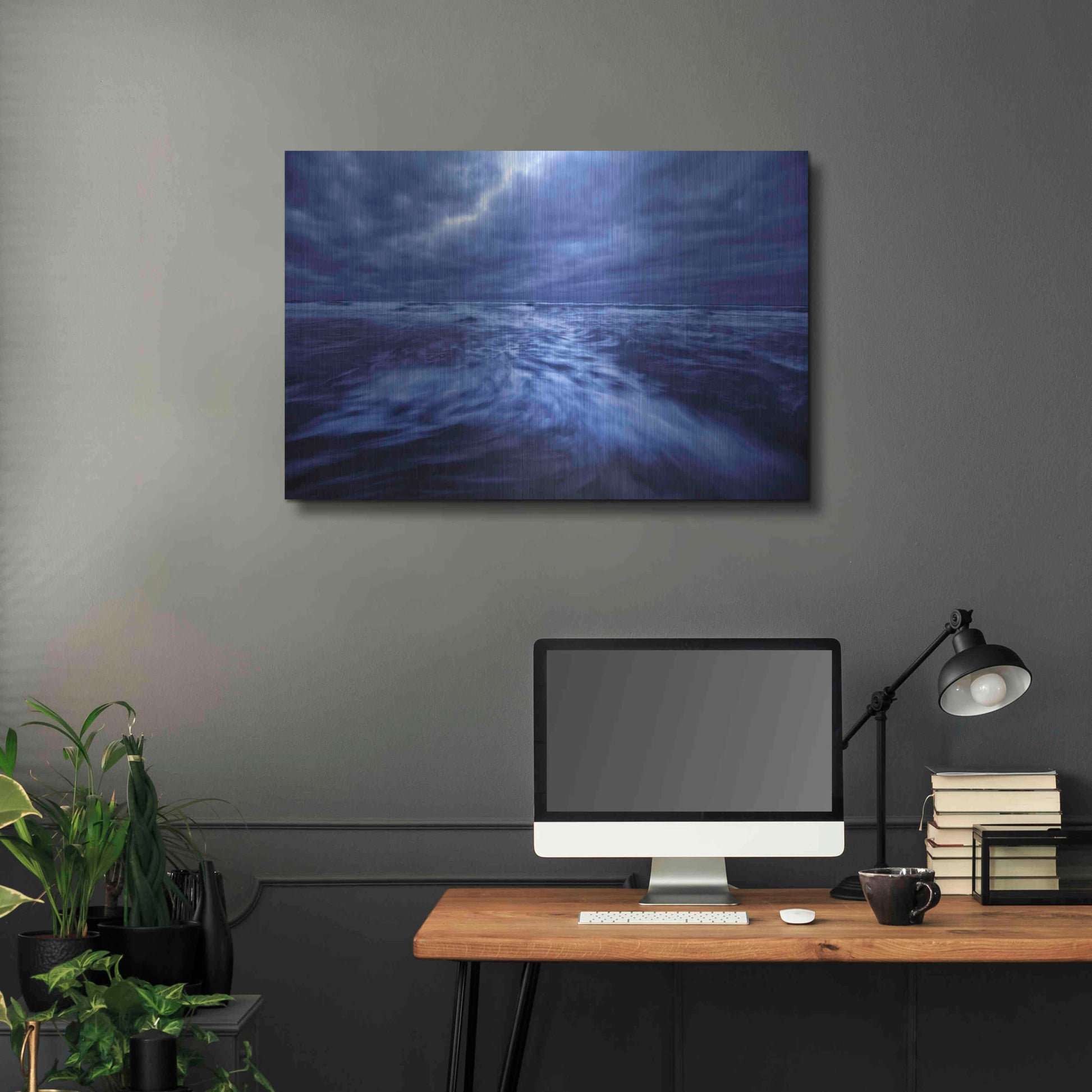 Luxe Metal Art 'Ocean Turmoil' by Thomas Haney, Metal Wall Art,36x24