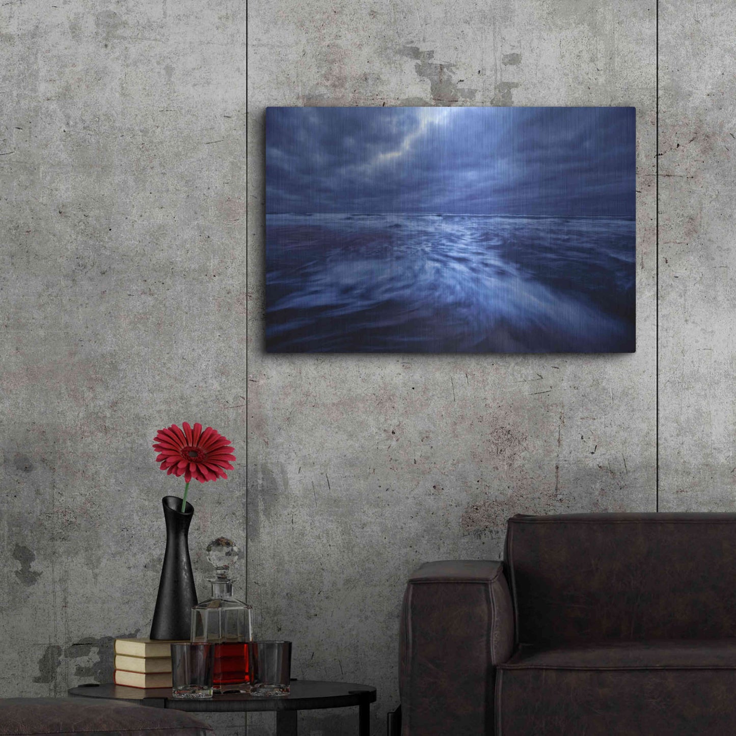 Luxe Metal Art 'Ocean Turmoil' by Thomas Haney, Metal Wall Art,36x24