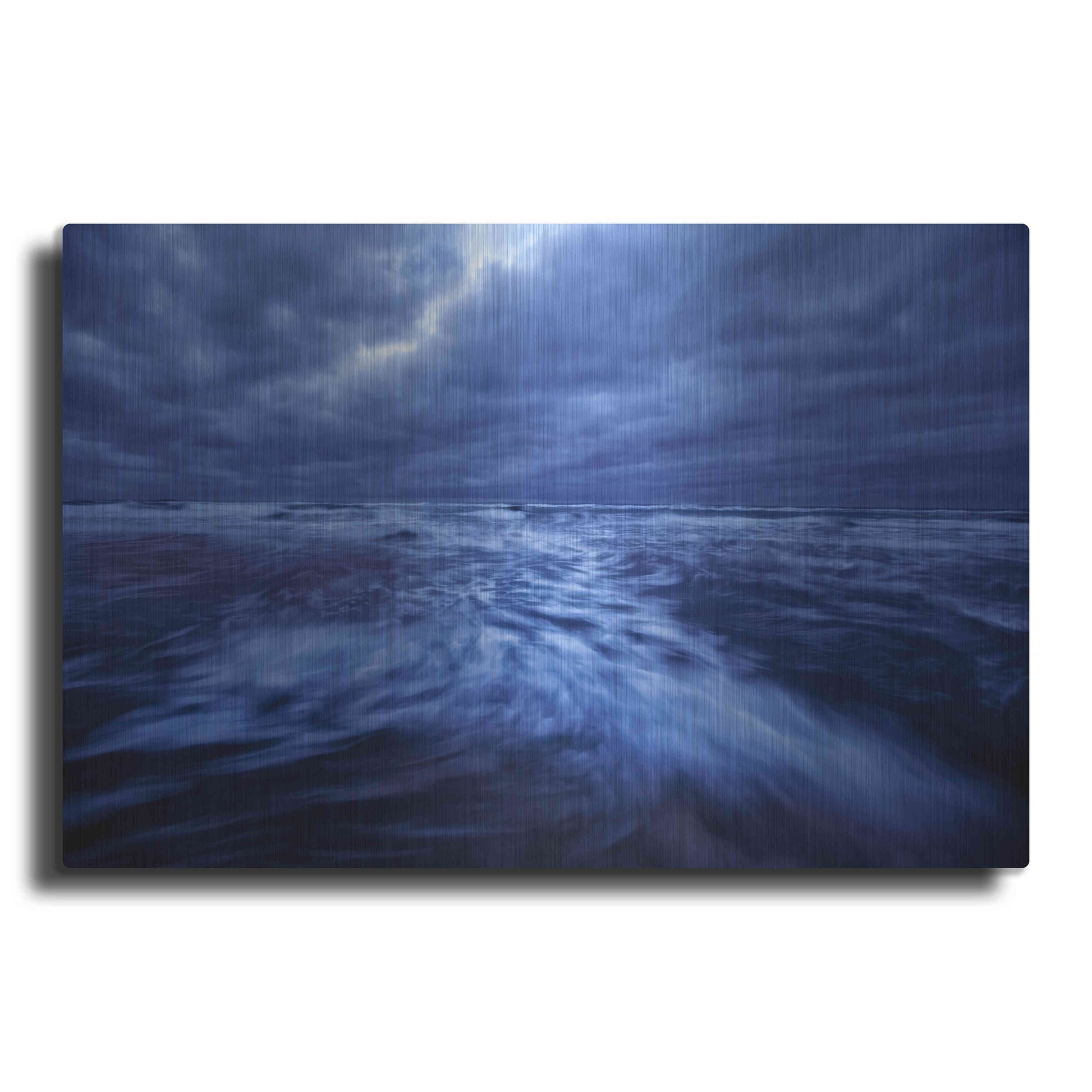 Luxe Metal Art 'Ocean Turmoil' by Thomas Haney, Metal Wall Art