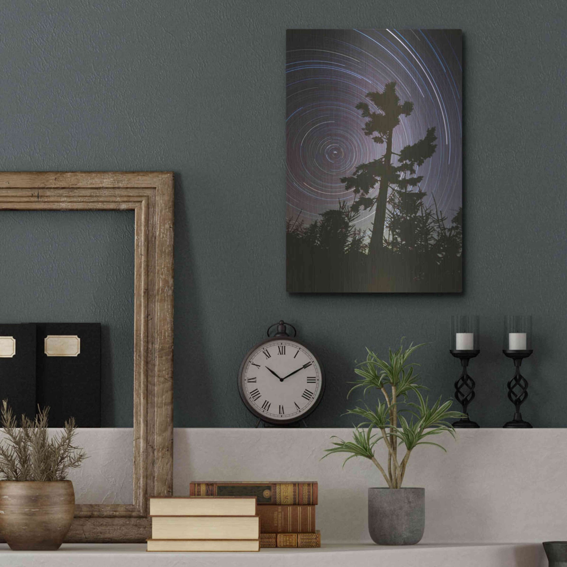 Luxe Metal Art 'Polaris Pine' by Thomas Haney, Metal Wall Art,12x16