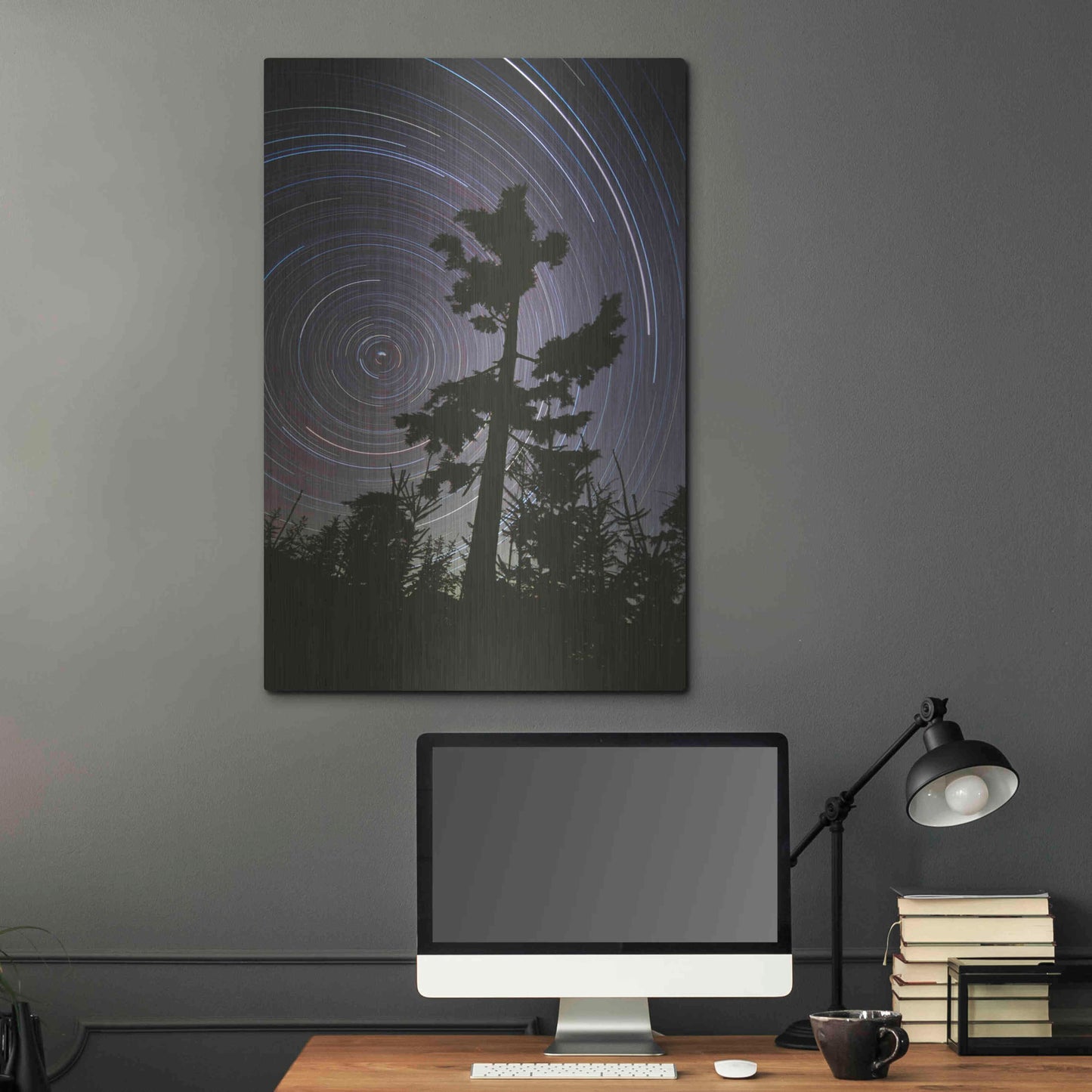 Luxe Metal Art 'Polaris Pine' by Thomas Haney, Metal Wall Art,24x36