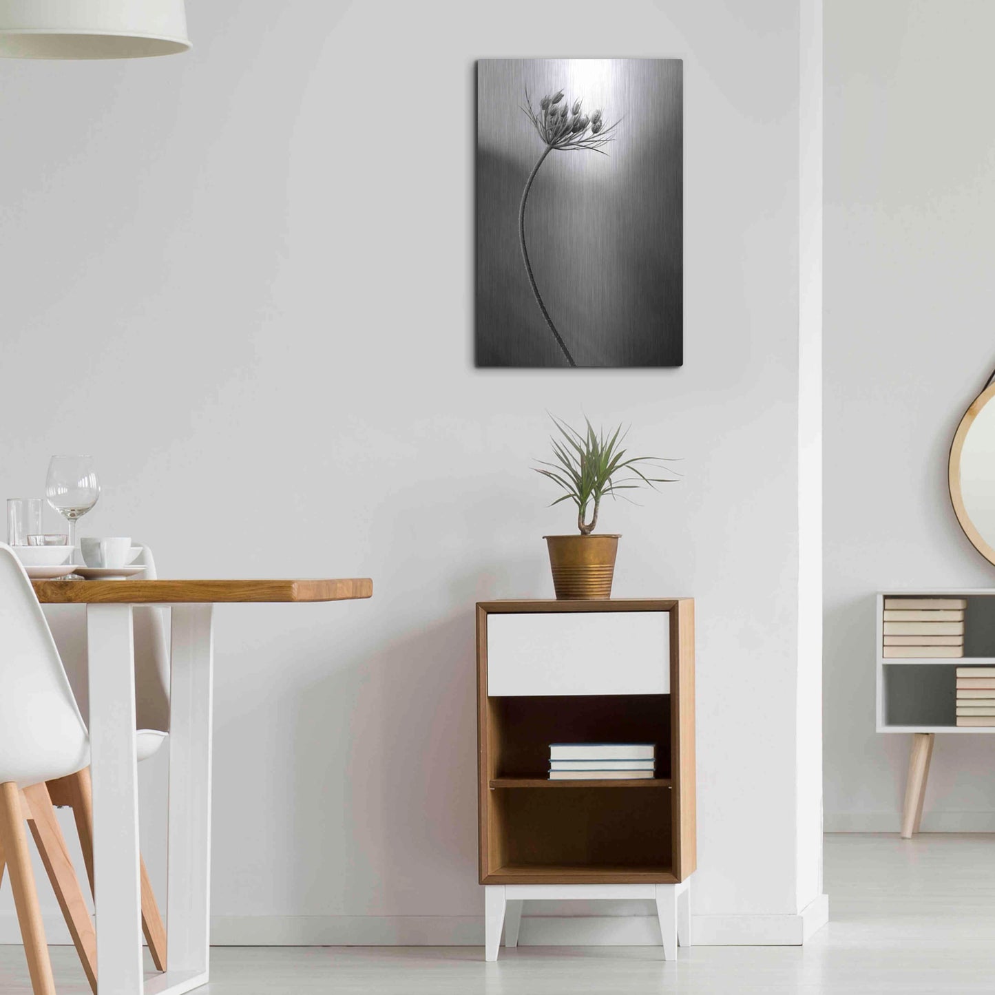 Luxe Metal Art 'Queen Anne's B&W' by Thomas Haney, Metal Wall Art,16x24