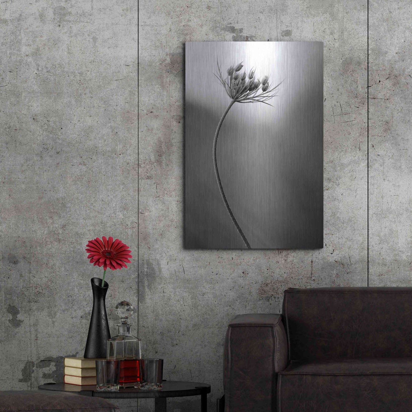 Luxe Metal Art 'Queen Anne's B&W' by Thomas Haney, Metal Wall Art,24x36