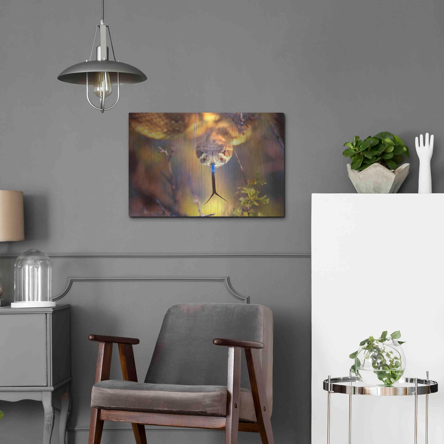 Luxe Metal Art 'Rattle' by Thomas Haney, Metal Wall Art,24x16