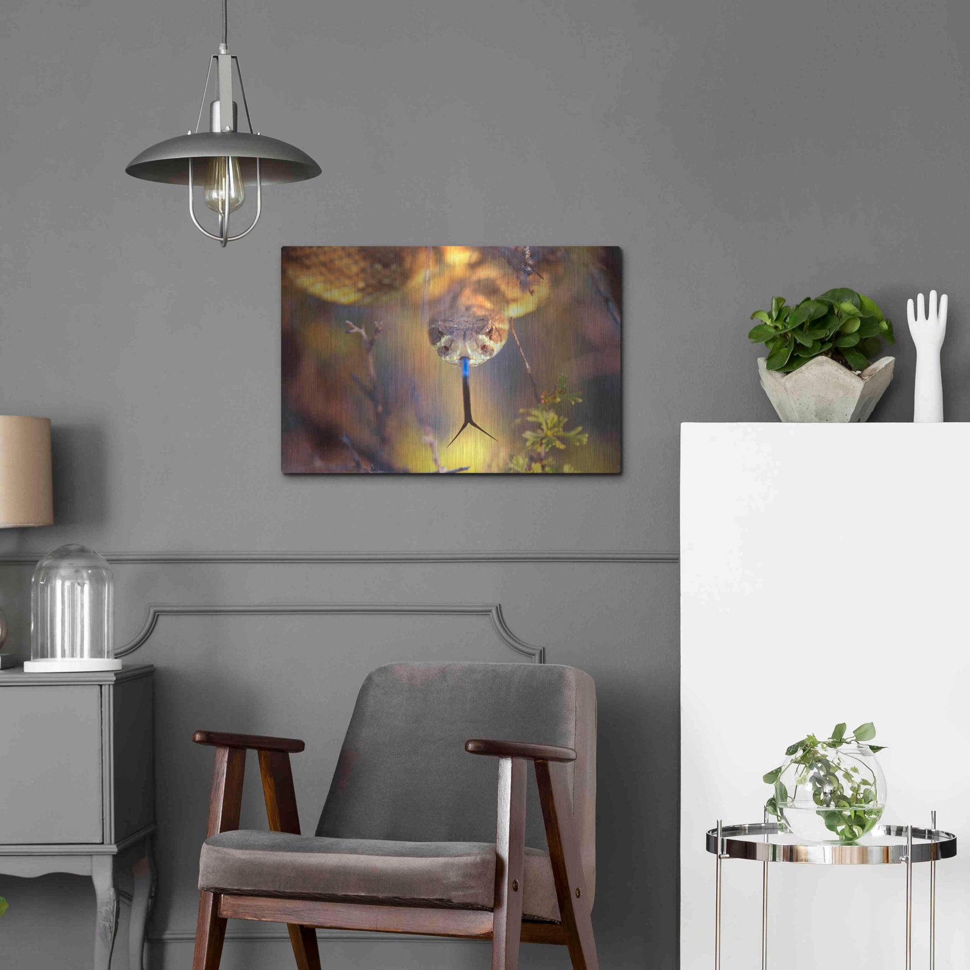 Luxe Metal Art 'Rattle' by Thomas Haney, Metal Wall Art,24x16