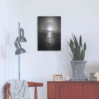 Luxe Metal Art 'Sun Halo Streak Silver' by Thomas Haney, Metal Wall Art,16x24