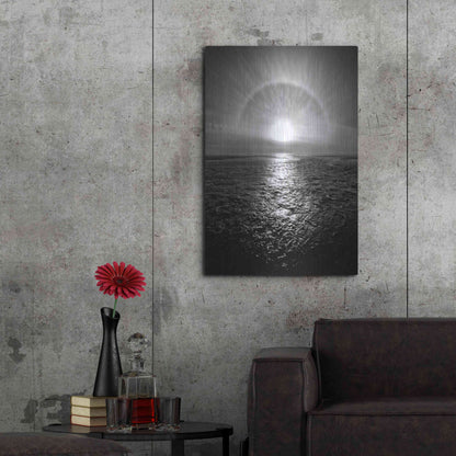 Luxe Metal Art 'Sun Halo Streak Silver' by Thomas Haney, Metal Wall Art,24x36