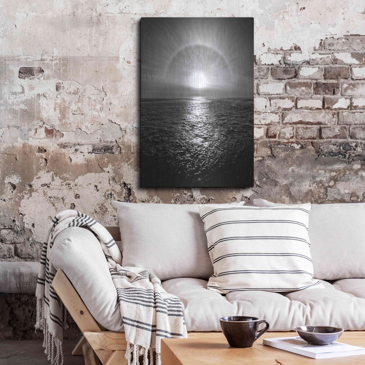 Luxe Metal Art 'Sun Halo Streak Silver' by Thomas Haney, Metal Wall Art,24x36