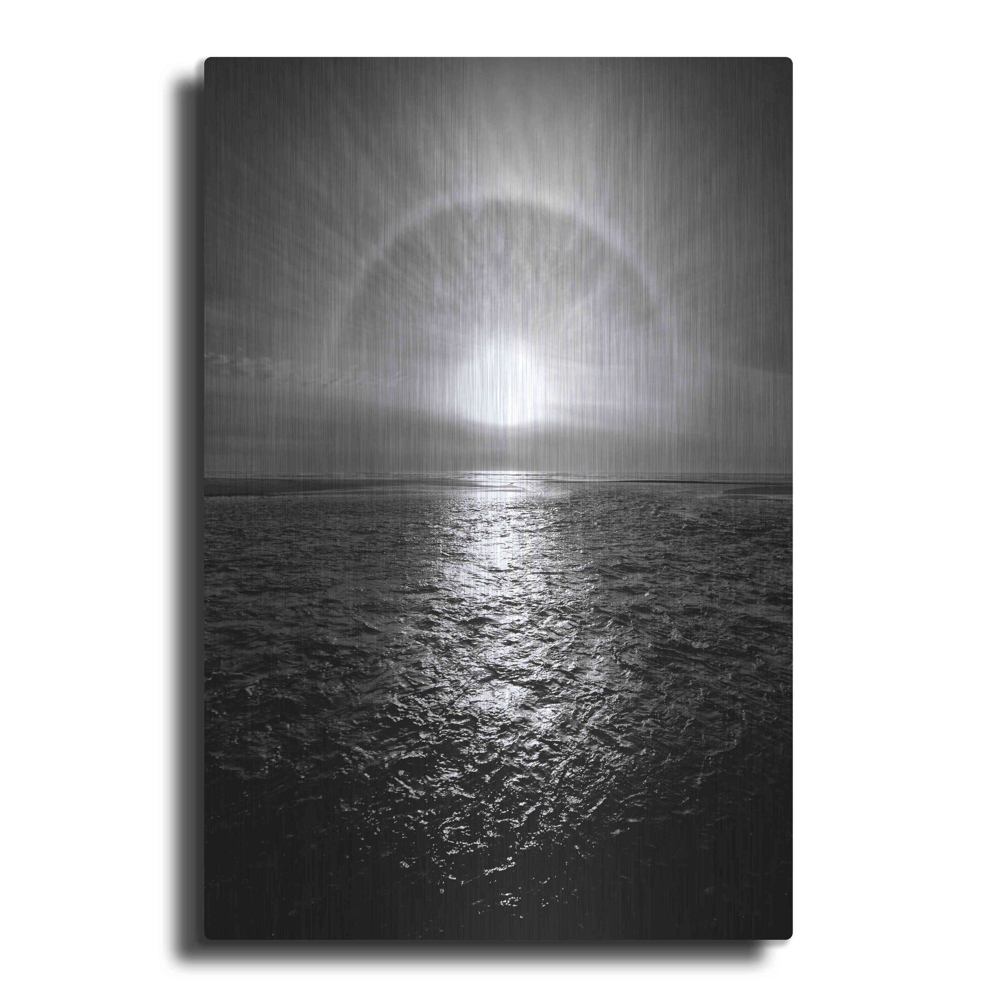 Luxe Metal Art 'Sun Halo Streak Silver' by Thomas Haney, Metal Wall Art