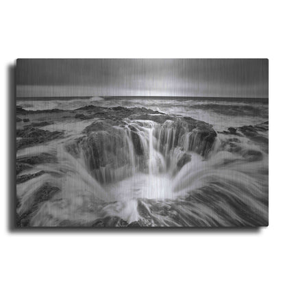 Luxe Metal Art 'Thors Well B&W' by Thomas Haney, Metal Wall Art