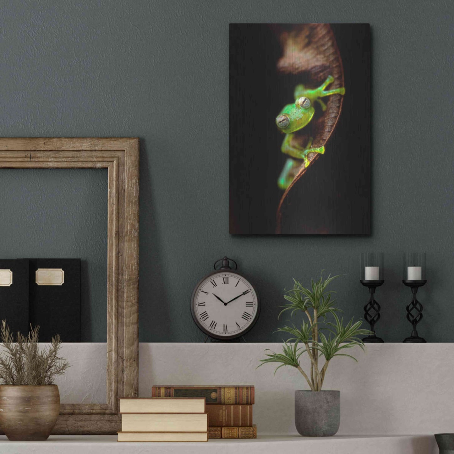 Luxe Metal Art 'Frog Portrait' by Thomas Haney, Metal Wall Art,12x16