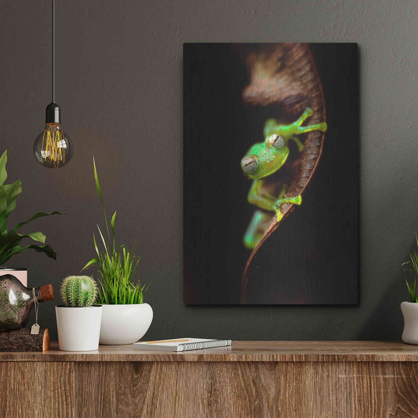 Luxe Metal Art 'Frog Portrait' by Thomas Haney, Metal Wall Art,12x16