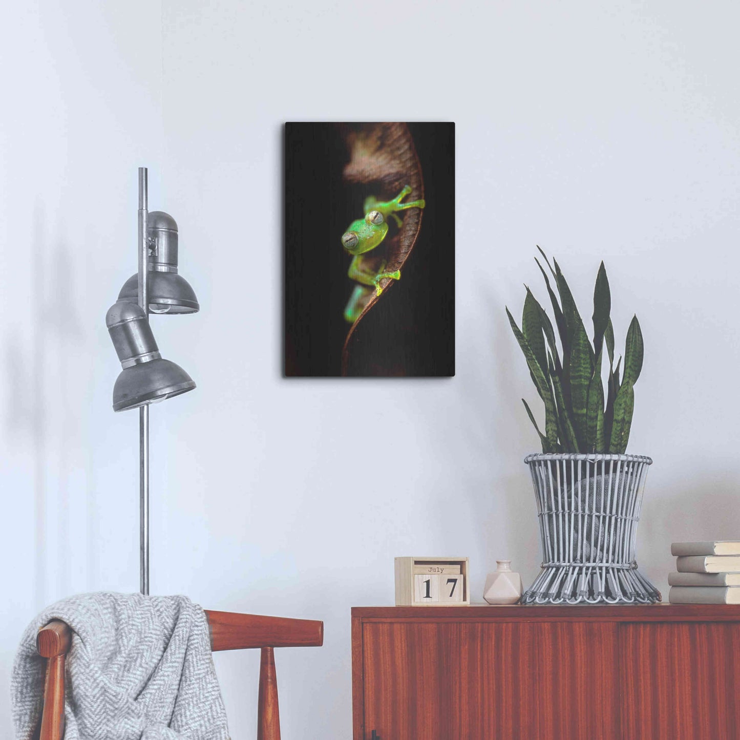 Luxe Metal Art 'Frog Portrait' by Thomas Haney, Metal Wall Art,16x24