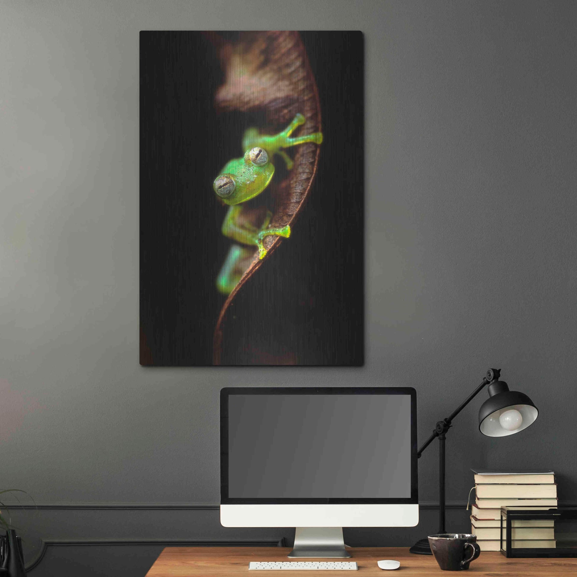 Luxe Metal Art 'Frog Portrait' by Thomas Haney, Metal Wall Art,24x36