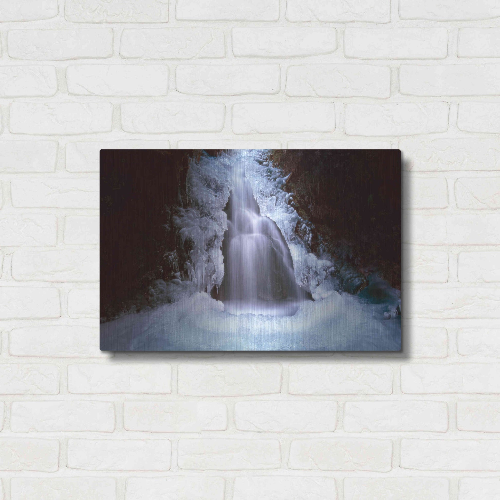 Luxe Metal Art 'Ice Fall 3' by Thomas Haney, Metal Wall Art,24x16