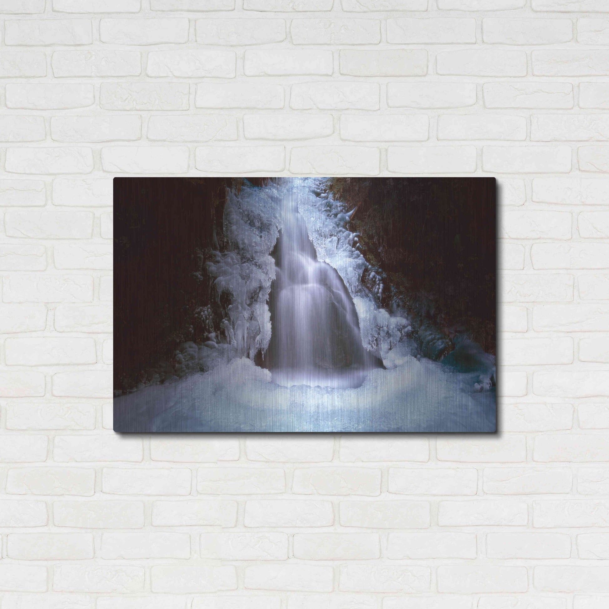 Luxe Metal Art 'Ice Fall 3' by Thomas Haney, Metal Wall Art,36x24