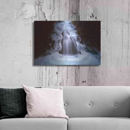 Luxe Metal Art 'Ice Fall 3' by Thomas Haney, Metal Wall Art,36x24