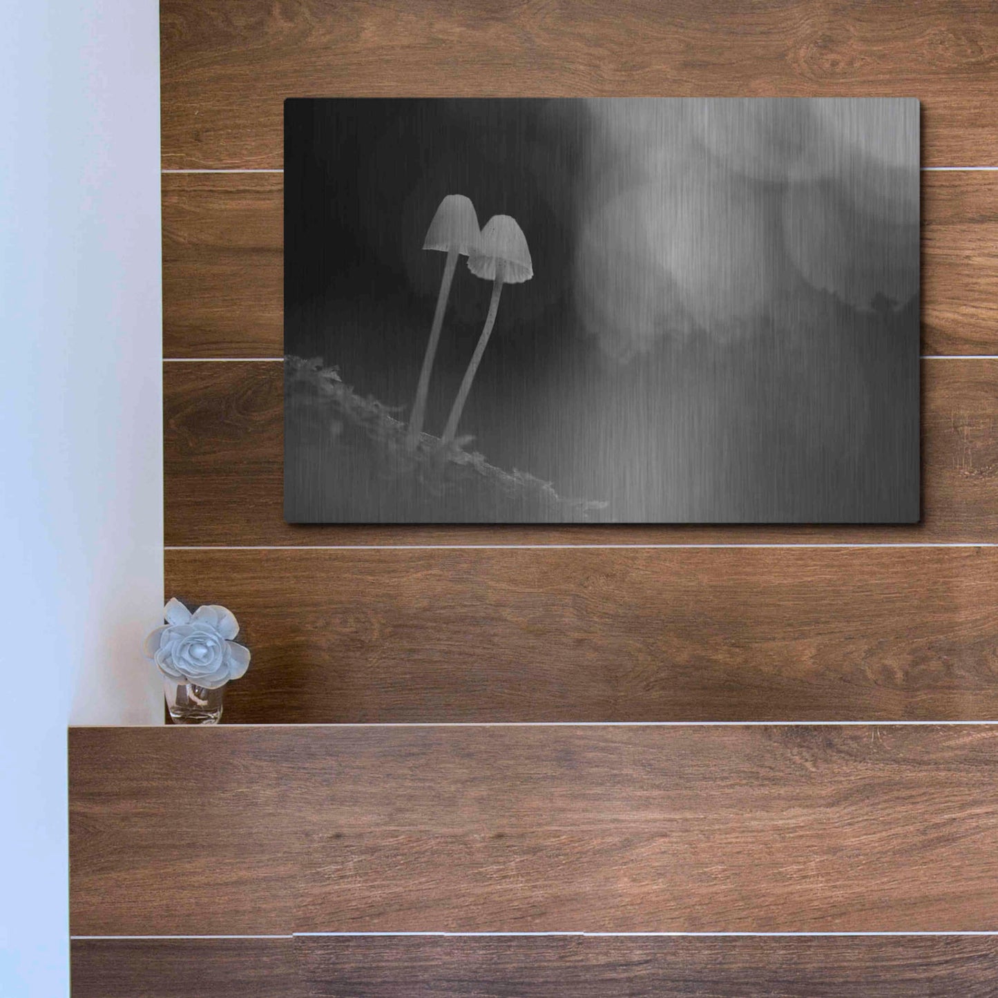 Luxe Metal Art 'Mushroom Tiny' by Thomas Haney, Metal Wall Art,16x12