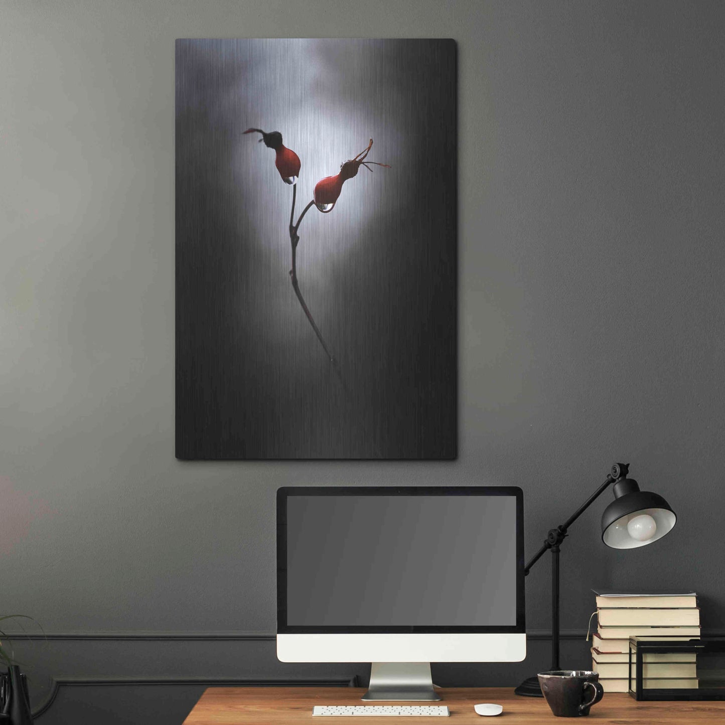 Luxe Metal Art 'Rose Hips' by Thomas Haney, Metal Wall Art,24x36