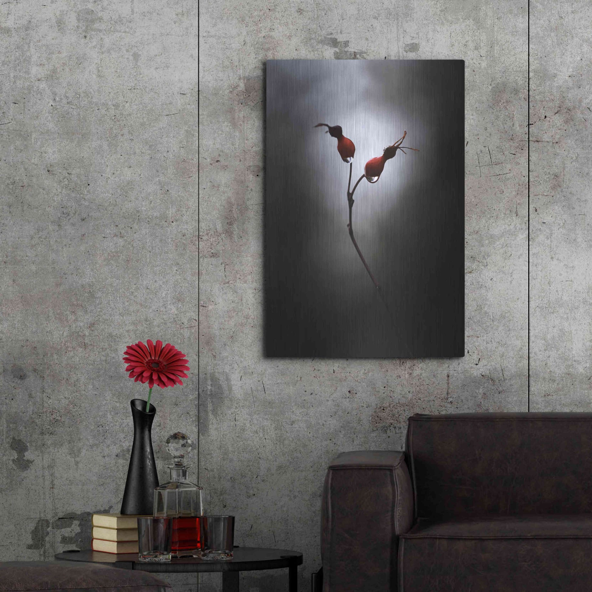 Luxe Metal Art 'Rose Hips' by Thomas Haney, Metal Wall Art,24x36