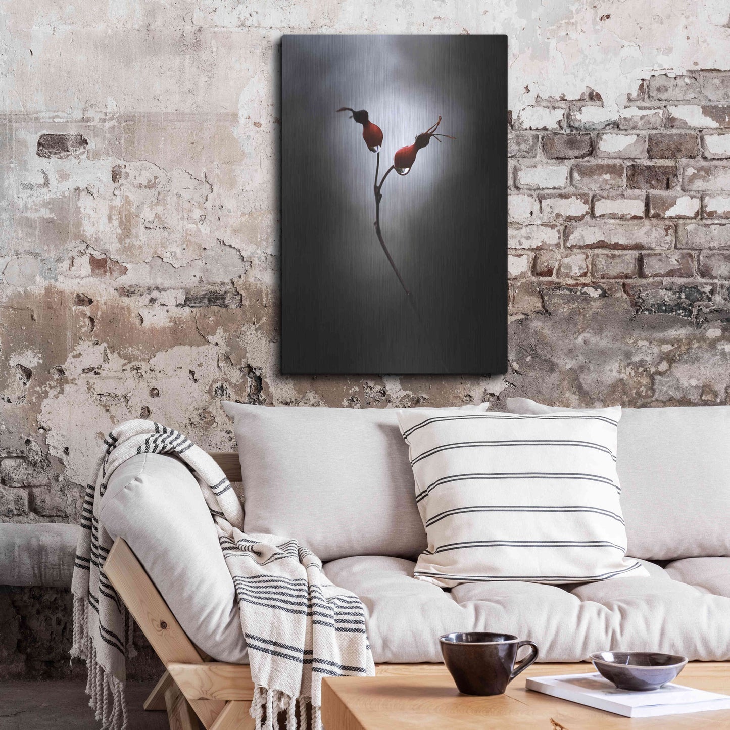 Luxe Metal Art 'Rose Hips' by Thomas Haney, Metal Wall Art,24x36