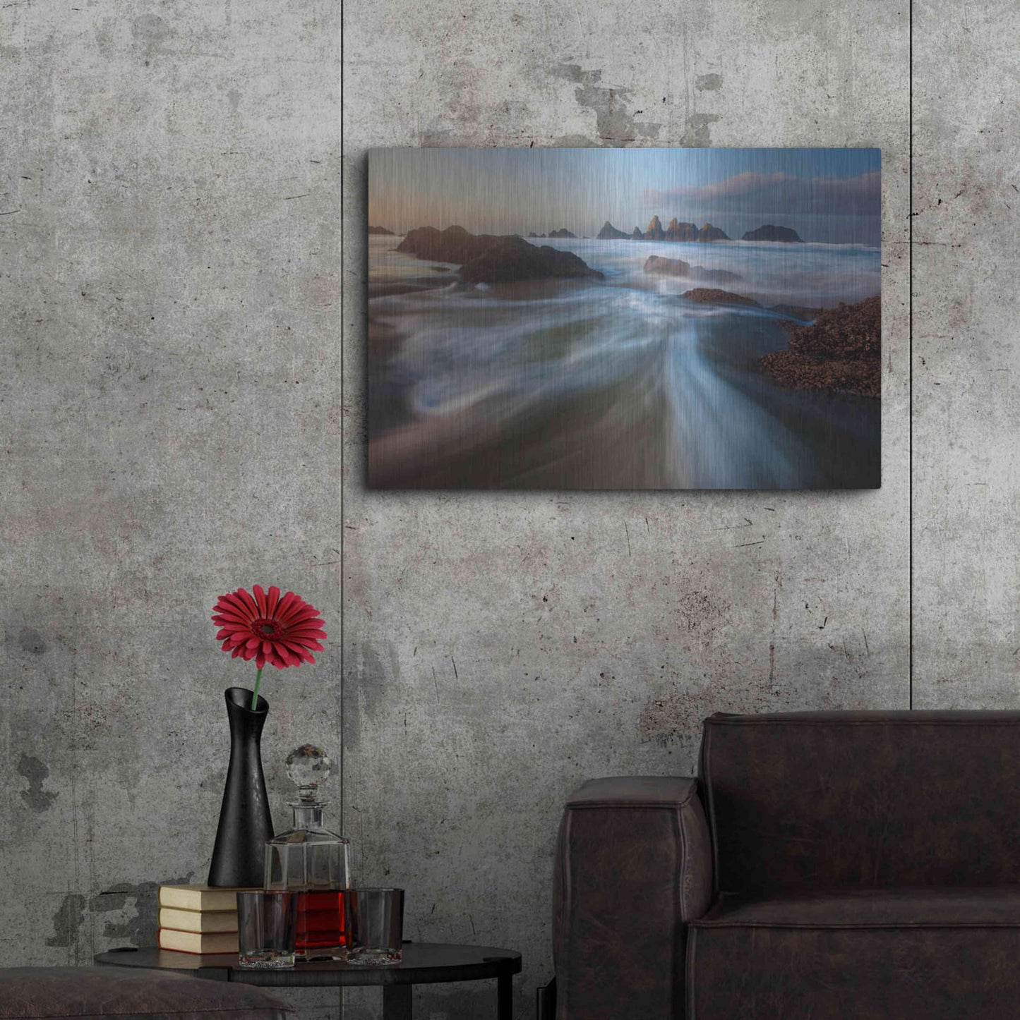 Luxe Metal Art 'Seal Rock Horiz Torrent' by Thomas Haney, Metal Wall Art,36x24