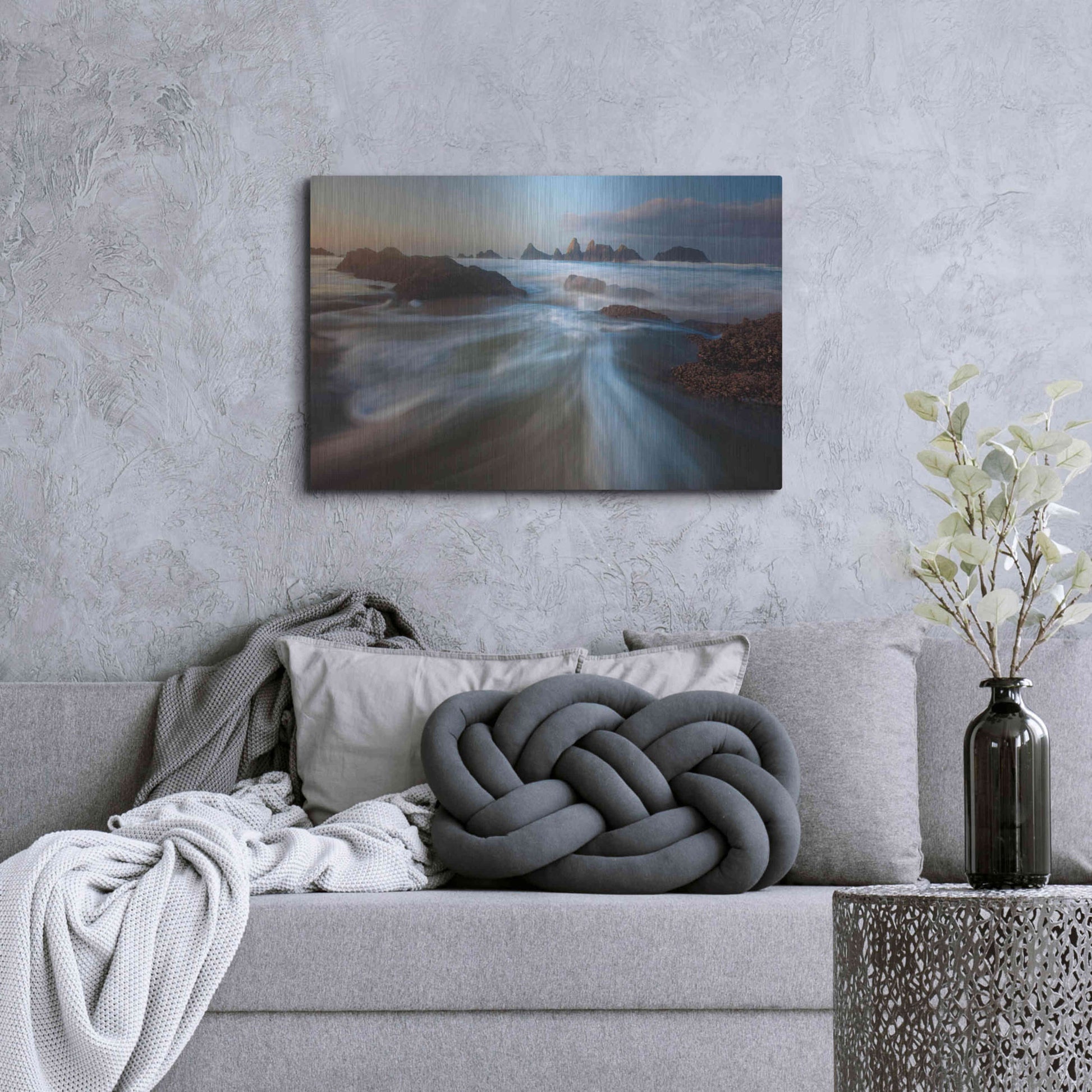 Luxe Metal Art 'Seal Rock Horiz Torrent' by Thomas Haney, Metal Wall Art,36x24