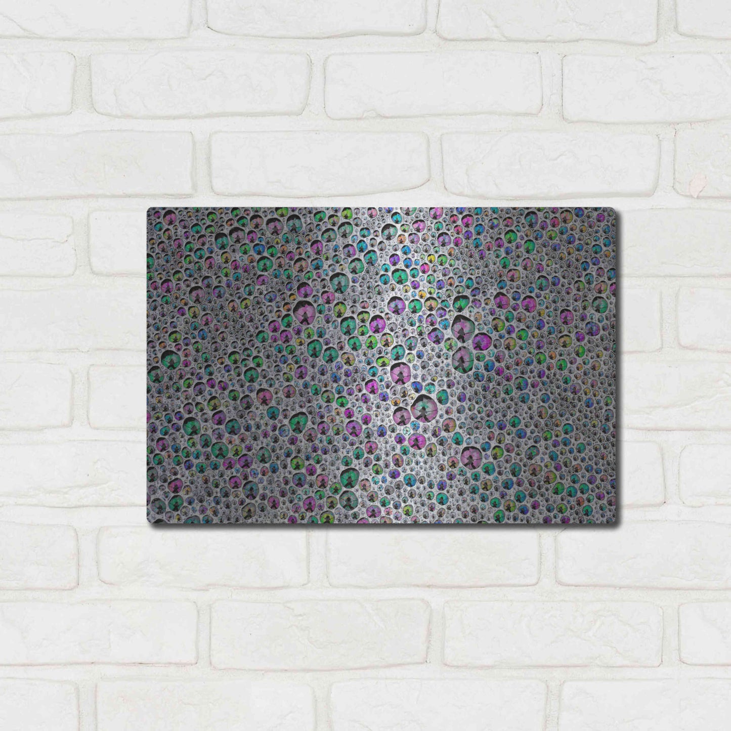 Luxe Metal Art 'Vibrant Sea Foam' by Thomas Haney, Metal Wall Art,16x12