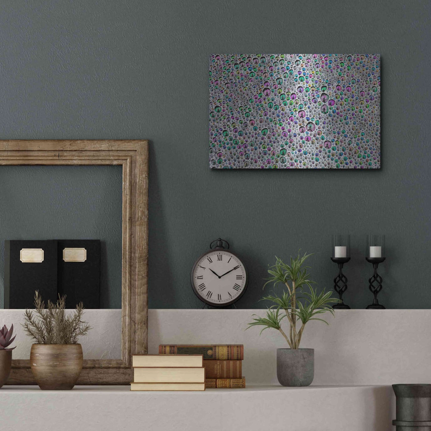 Luxe Metal Art 'Vibrant Sea Foam' by Thomas Haney, Metal Wall Art,16x12