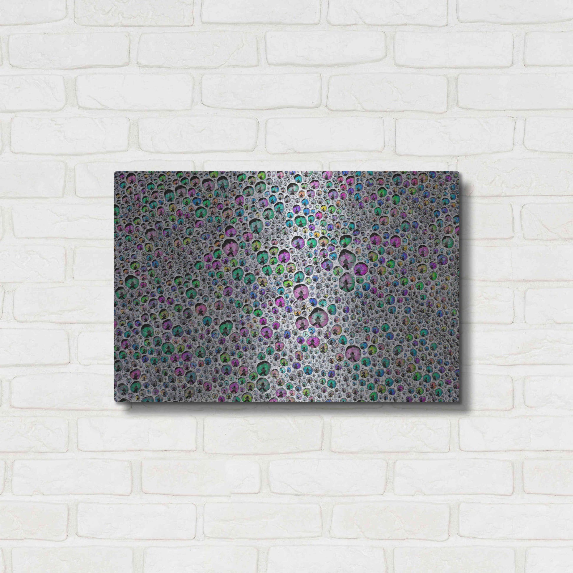 Luxe Metal Art 'Vibrant Sea Foam' by Thomas Haney, Metal Wall Art,24x16