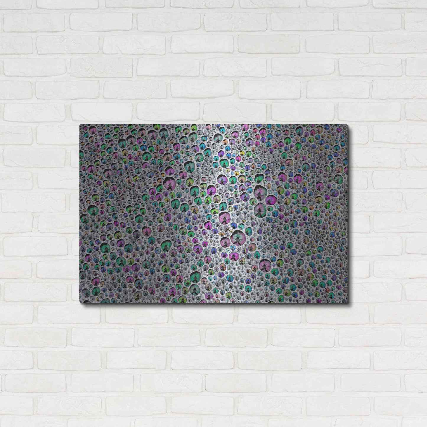 Luxe Metal Art 'Vibrant Sea Foam' by Thomas Haney, Metal Wall Art,36x24