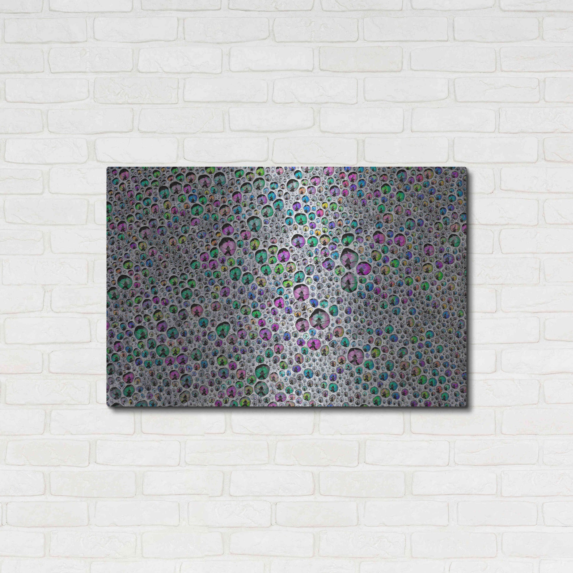 Luxe Metal Art 'Vibrant Sea Foam' by Thomas Haney, Metal Wall Art,36x24