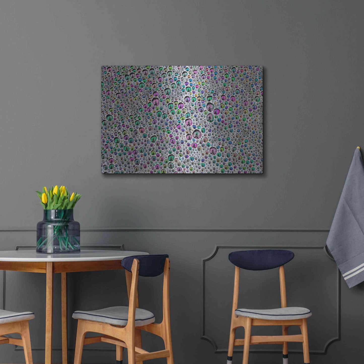 Luxe Metal Art 'Vibrant Sea Foam' by Thomas Haney, Metal Wall Art,36x24