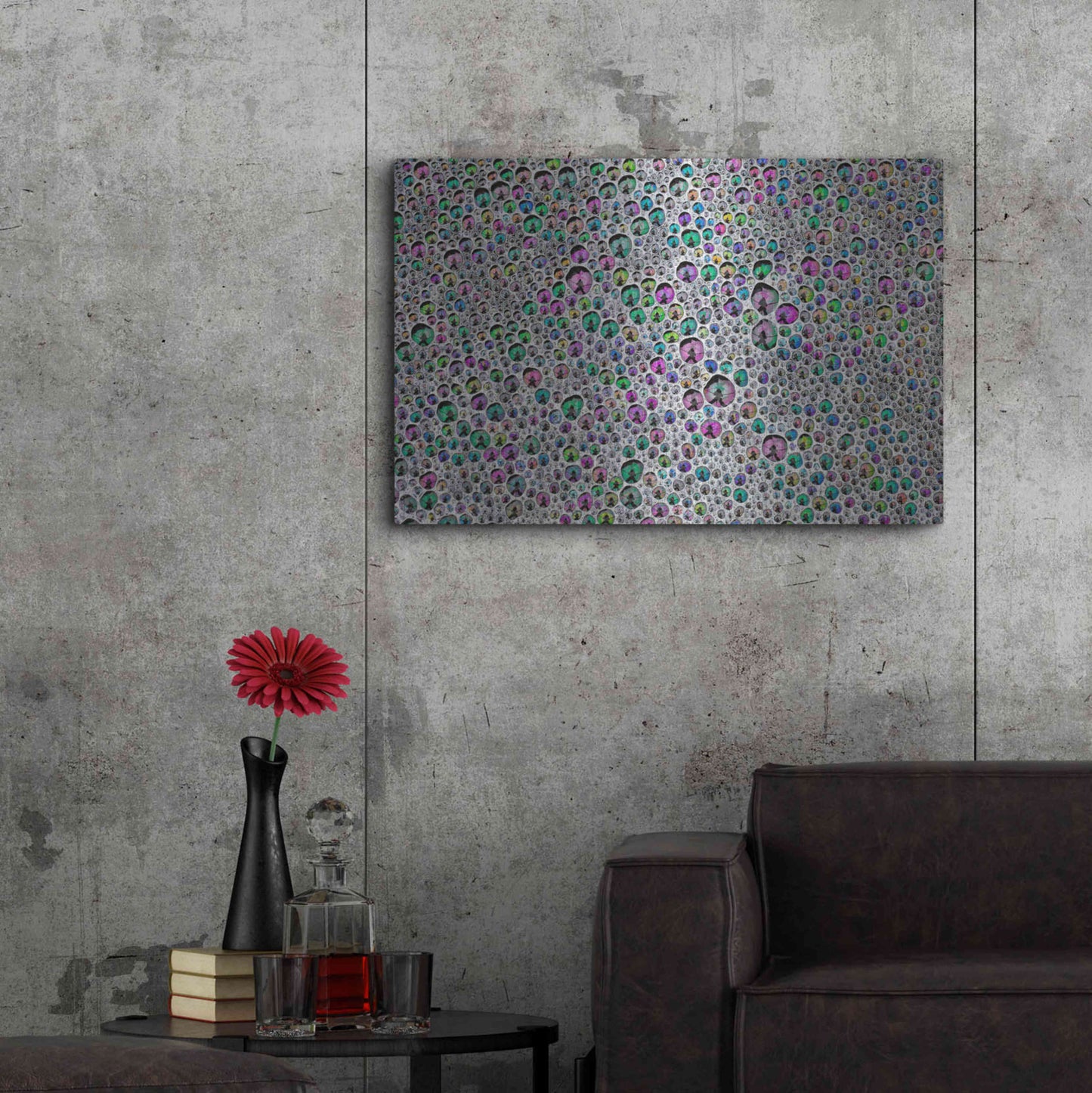 Luxe Metal Art 'Vibrant Sea Foam' by Thomas Haney, Metal Wall Art,36x24
