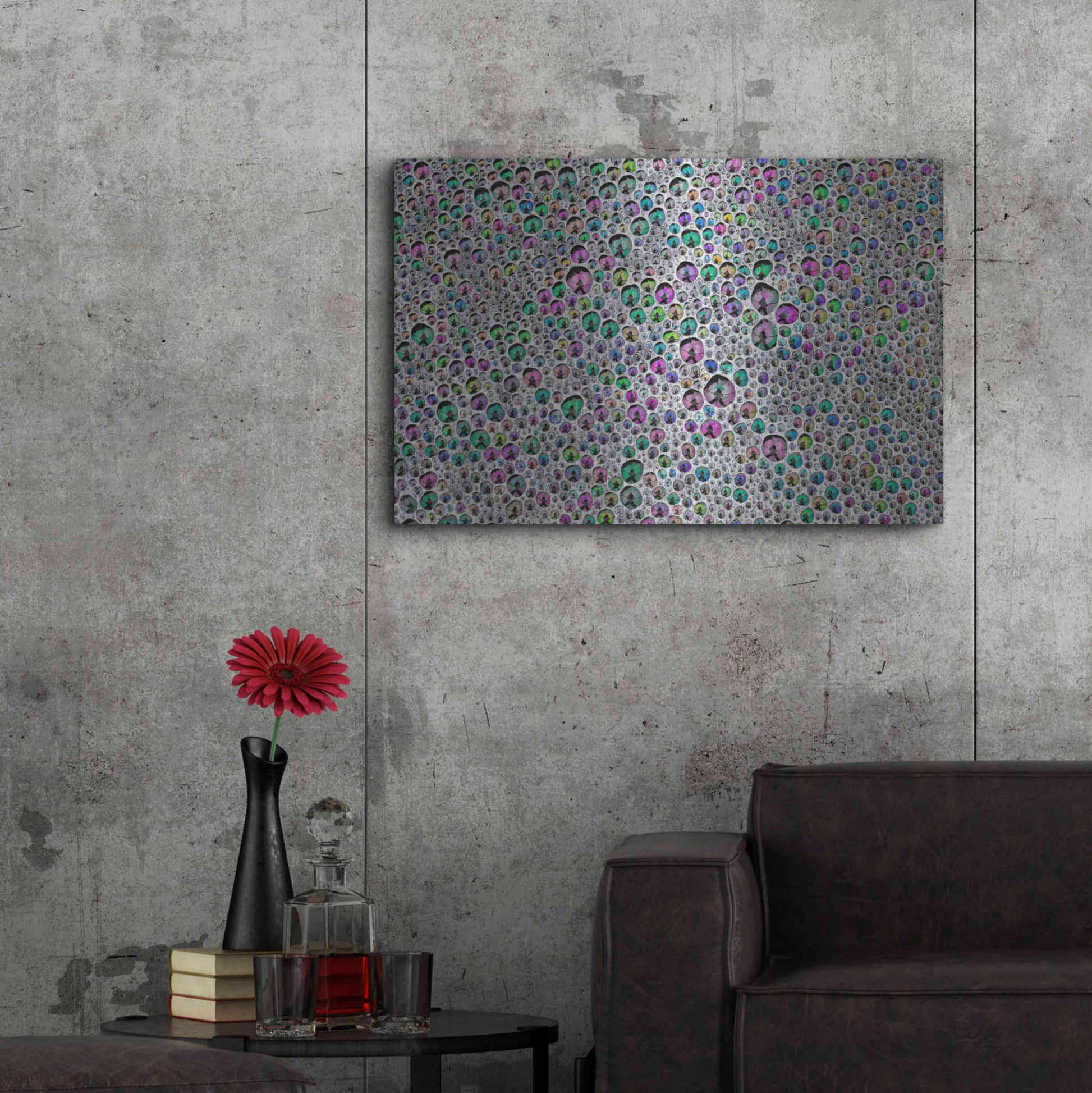 Luxe Metal Art 'Vibrant Sea Foam' by Thomas Haney, Metal Wall Art,36x24