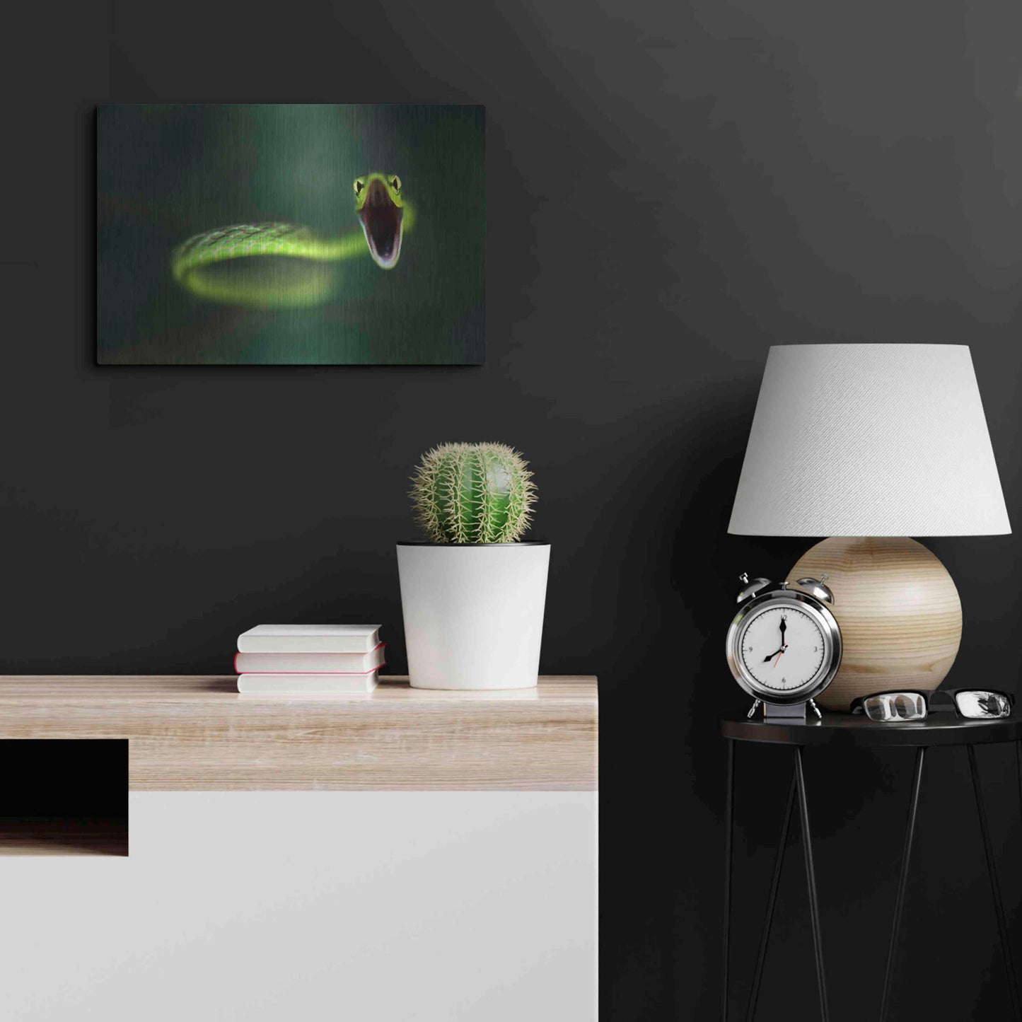 Luxe Metal Art 'Vine Snake' by Thomas Haney, Metal Wall Art,24x16