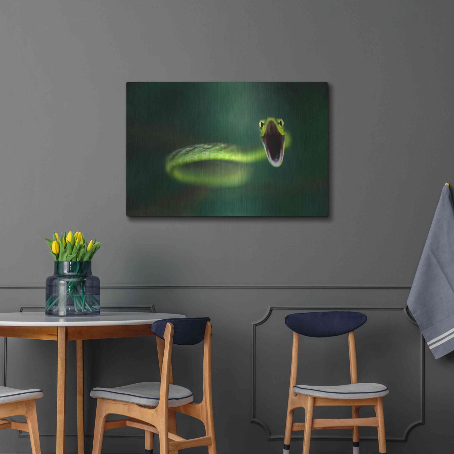 Luxe Metal Art 'Vine Snake' by Thomas Haney, Metal Wall Art,36x24