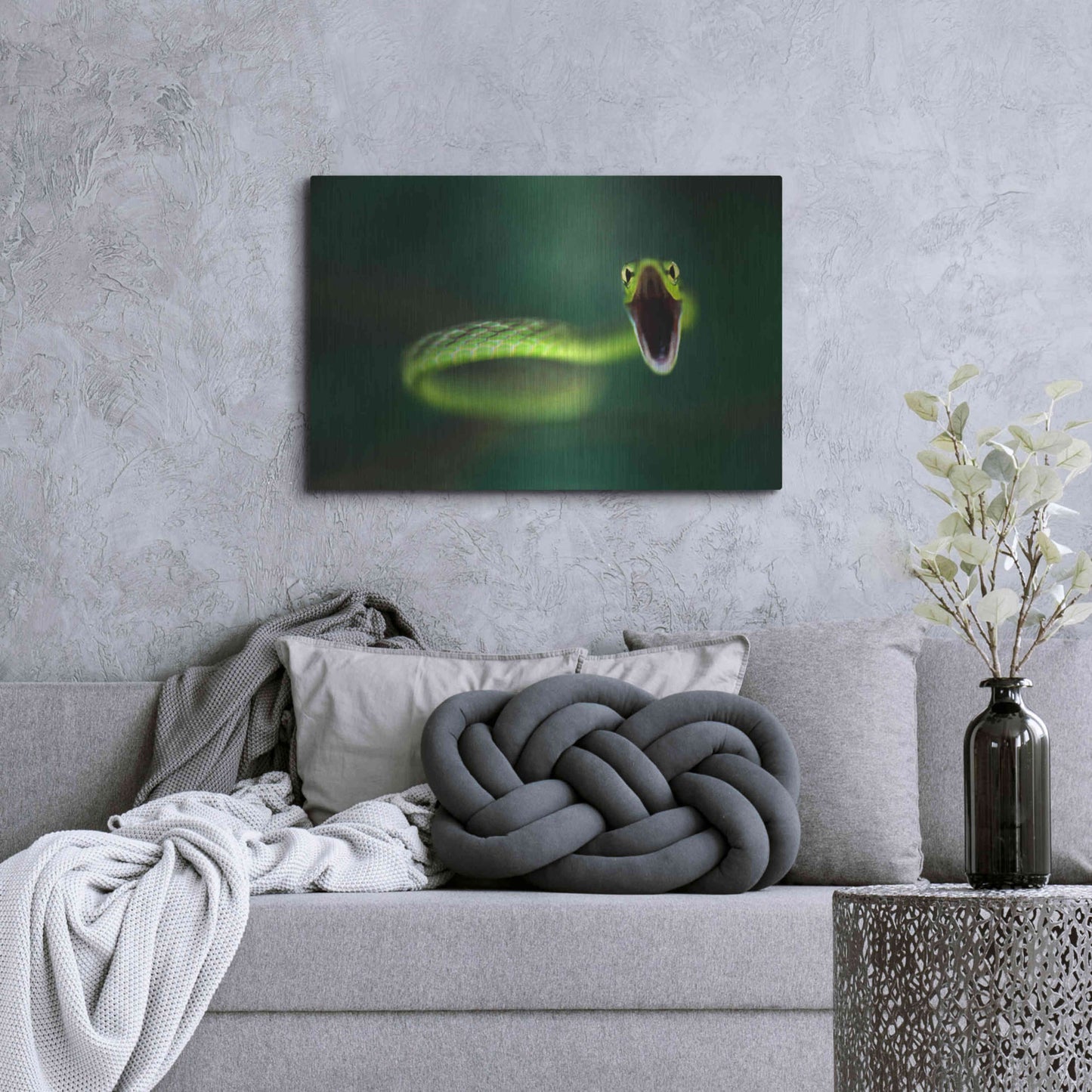 Luxe Metal Art 'Vine Snake' by Thomas Haney, Metal Wall Art,36x24