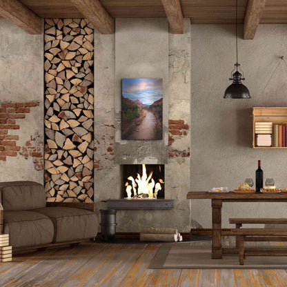 Luxe Metal Art 'Zion River Vert' by Thomas Haney, Metal Wall Art,24x36