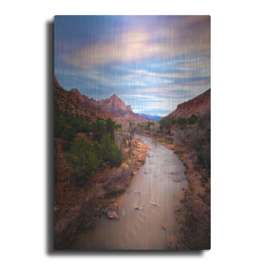 Luxe Metal Art 'Zion River Vert' by Thomas Haney, Metal Wall Art